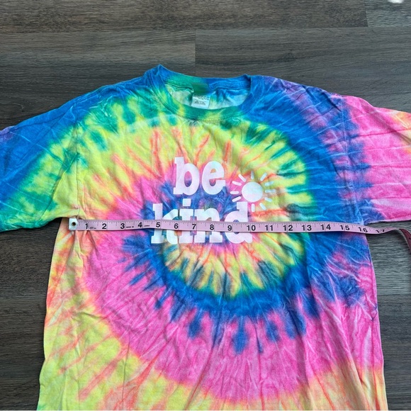 Be Kind Tie Dye Graphic T-Shirt Youth Large Rainbow Spiral Cotton Colorful - Picture 5 of 5